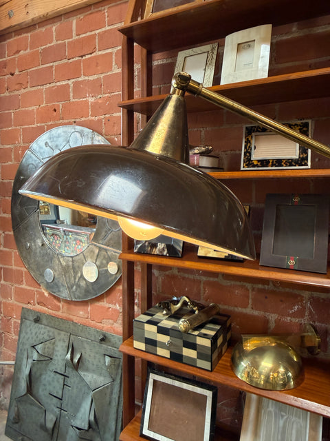 2 Toned Brass Adjustable Floor Lamp, 1950s