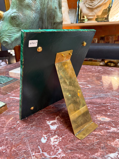 Italian Malachite and Brass Picture Frame, 1970s