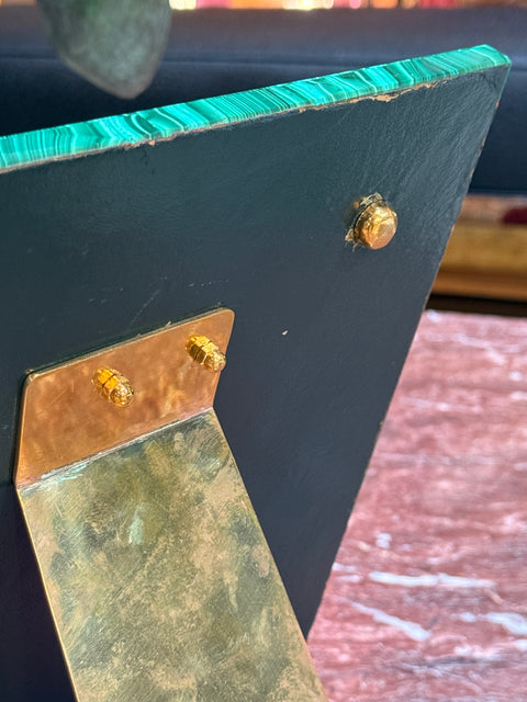 Italian Malachite and Brass Picture Frame, 1970s