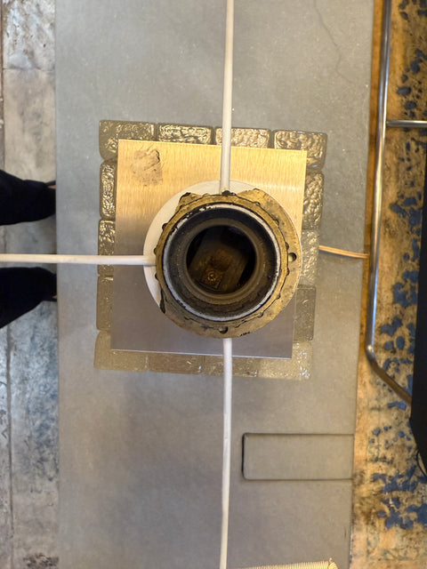 Italian Glass Block Table Lamp with Red Accents, 1970s