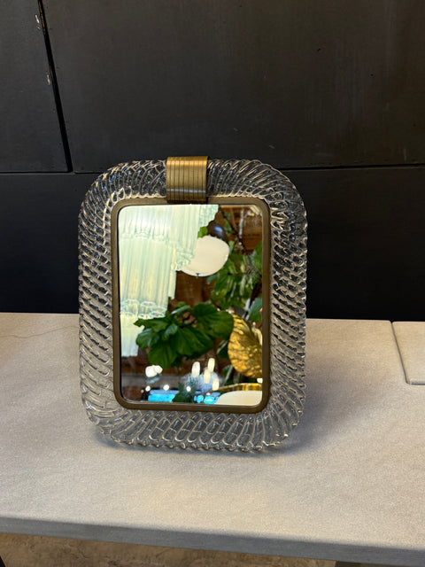 Murano Glass and Brass Table Mirror