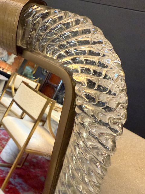 Murano Glass and Brass Table Mirror