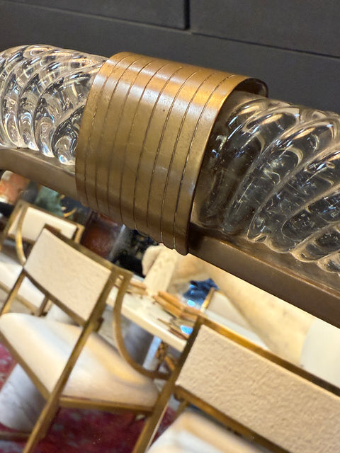 Murano Glass and Brass Table Mirror