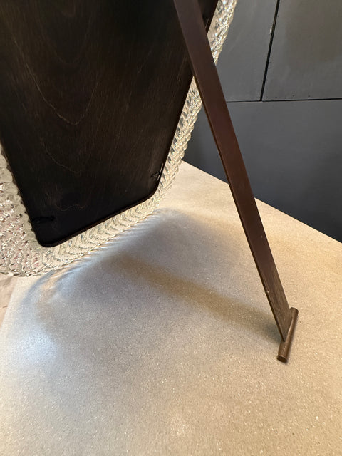 Murano Glass and Brass Table Mirror