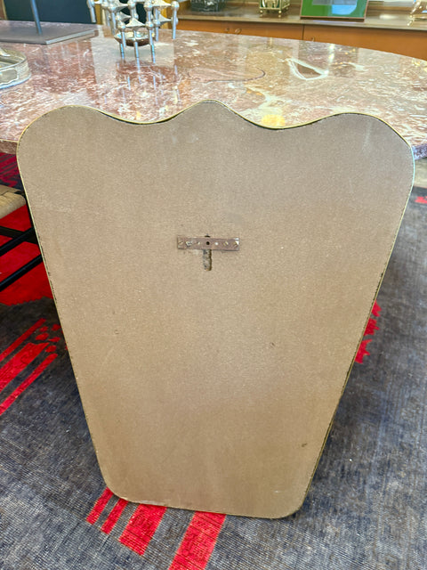 Italian Curvilinear Brass-Framed Wall Mirror, 1950s