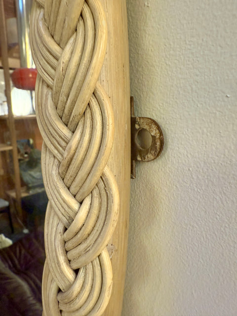 Italian Oval Rope-Wrapped Mirror, 1970s