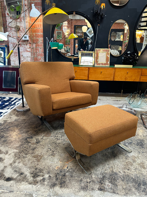 Mid Century Italian Lounge Chair by Franco Campo For F.lli Saporiti