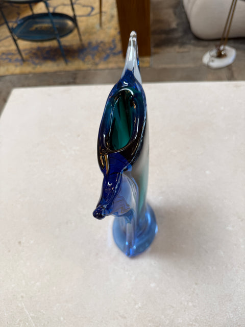 Murano Sommerso Blue and Teal Art Glass Vase, Italy, Mid-Century