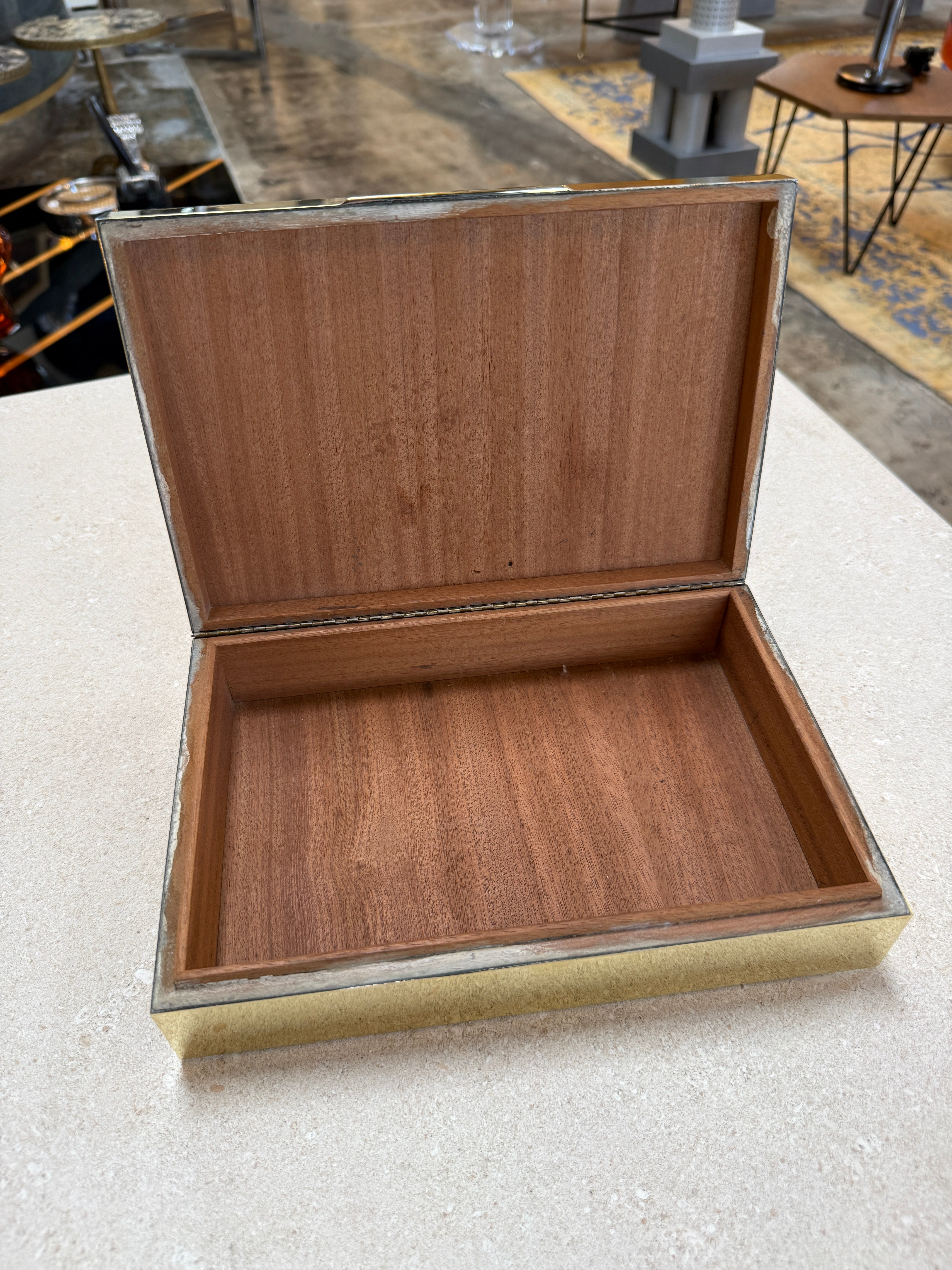 Italian Brass Box with Sculptural Snake Motif, Mid-Century