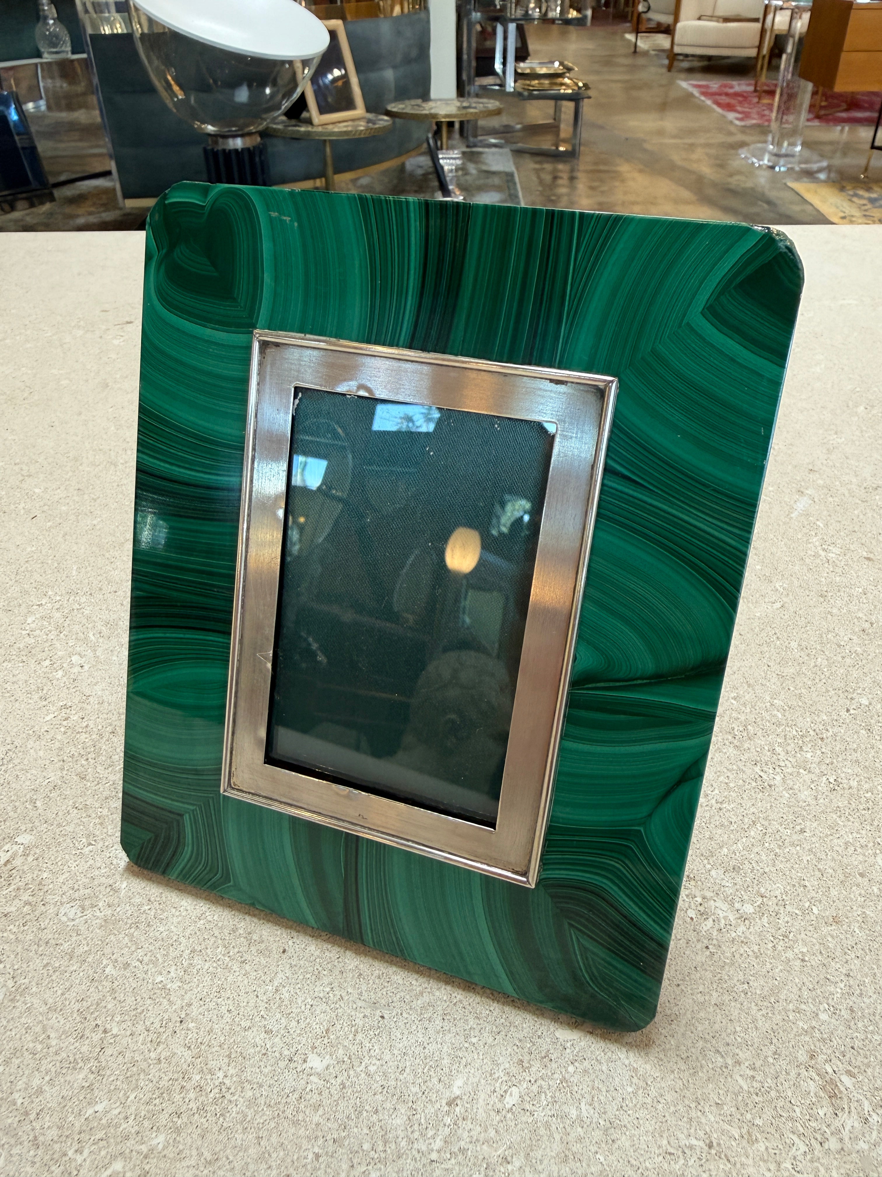 Angiletti Malachite Picture Frame, Rome, Mid-20th Century