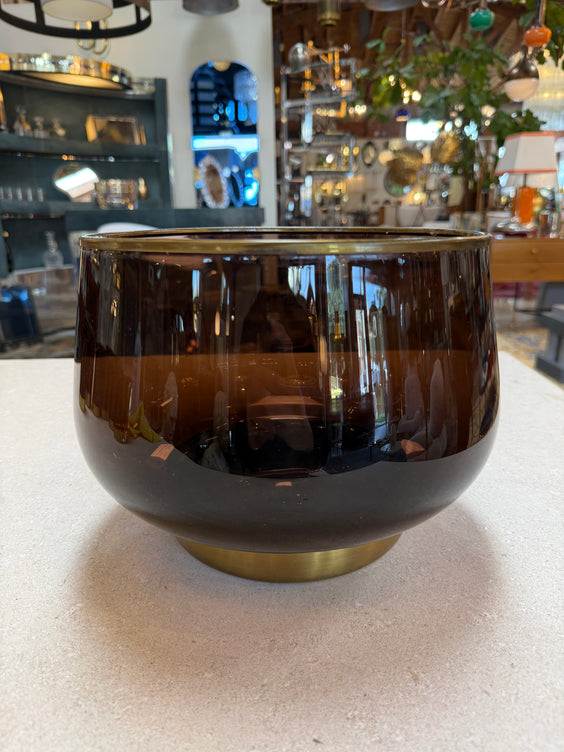 Italian Smoked Glass Bar Set with Ice Bucket and Tumblers, 1970s
