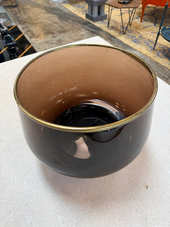 Italian Smoked Glass Bar Set with Ice Bucket and Tumblers, 1970s