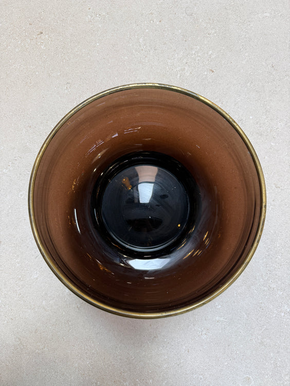 Italian Smoked Glass Bar Set with Ice Bucket and Tumblers, 1970s