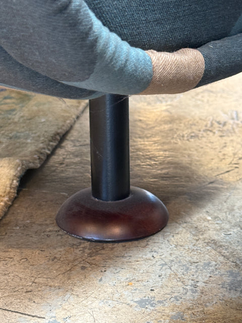 Pair of “Regent” Armchairs by Marco Zanuso, Reupholstered in Geometric Wave Fabric