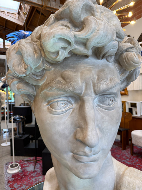 Vintage Italian Oversize " David" Plaster Sculpture 1970s