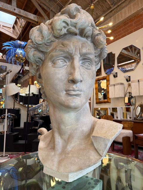 Vintage Italian Oversize " David" Plaster Sculpture 1970s