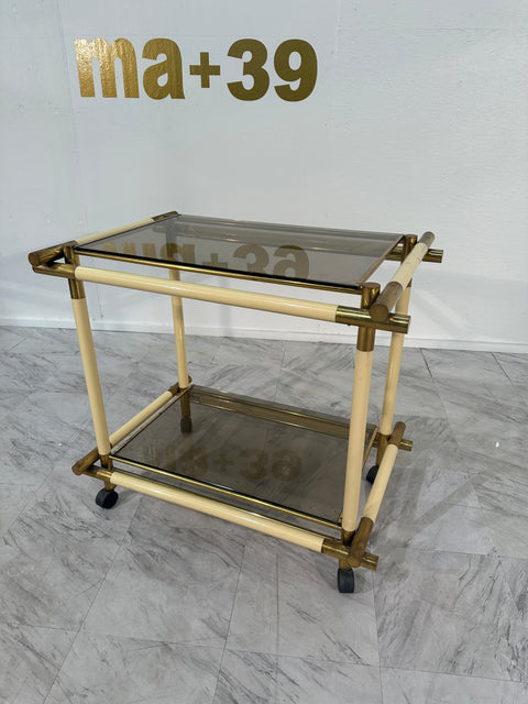 Mid Century Italian Bar Cart by Tommaso Barbi 1970s