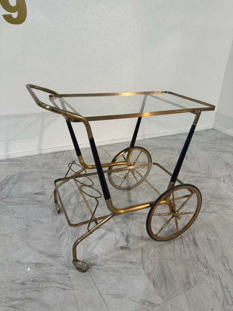 Mid Century Italian Bar Cart by Cesare Lacca 1970