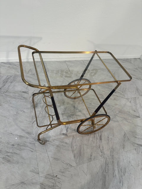 Mid Century Italian Bar Cart by Cesare Lacca 1970