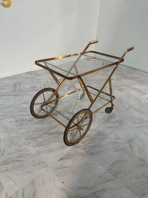 Brass Serving Trolley By Cesare Lacca