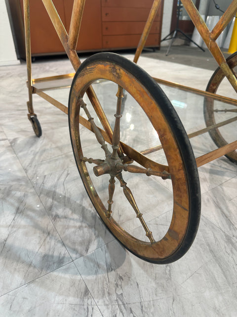 Brass Serving Trolley By Cesare Lacca