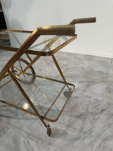 Brass Serving Trolley By Cesare Lacca