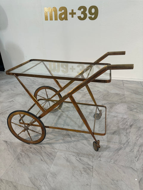 Brass Serving Trolley By Cesare Lacca