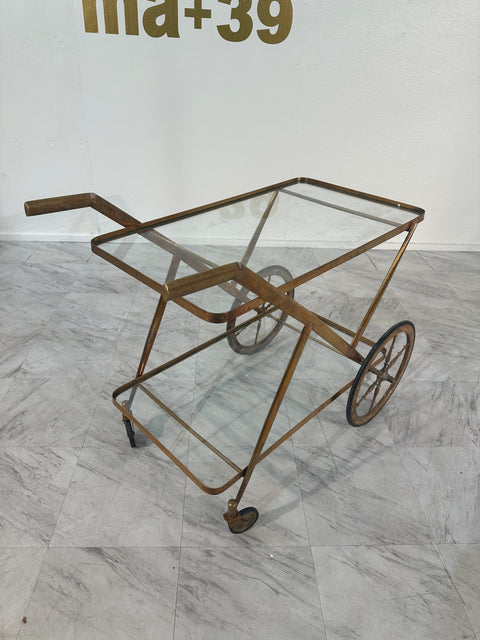 Brass Serving Trolley By Cesare Lacca