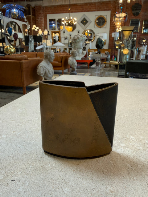 Esa Fedrigolli Sculptural Brass and Black Metal Vase