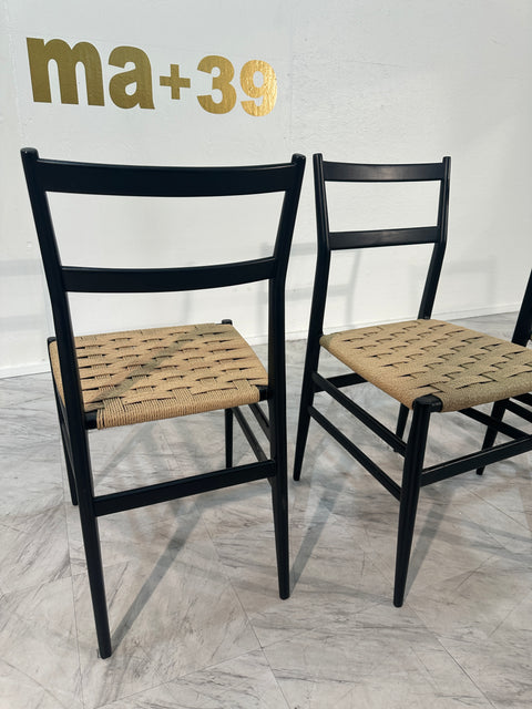 Gio Ponti 646 "Leggera" Dining Chairs for Cassina, 1952, Set of 4