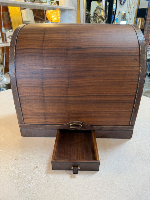 Vintage Gucci Leather and Wood Bar Box / Bottle Case