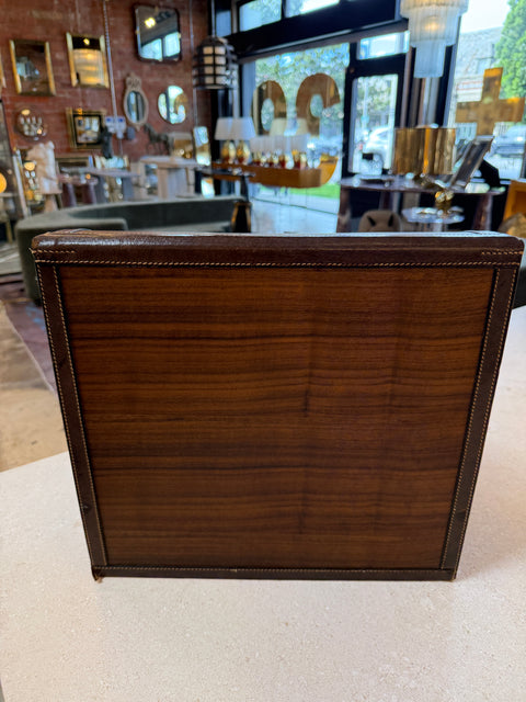 Vintage Gucci Leather and Wood Bar Box / Bottle Case
