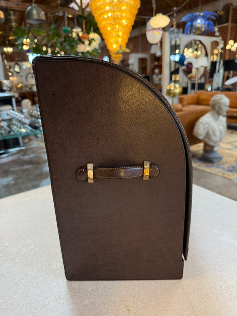 Vintage Gucci Leather and Wood Bar Box / Bottle Case