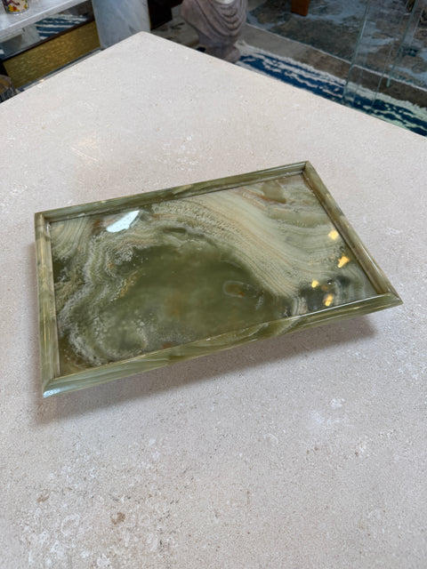 Italian Marble Drink Set with Tray and Six Goblets, 1970s