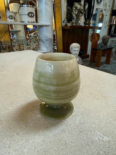 Italian Marble Drink Set with Tray and Six Goblets, 1970s