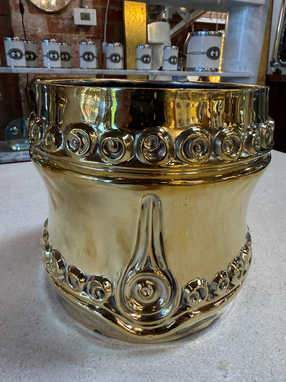 Italian Wine Cooler with Embossed Scroll Motif, 1970s