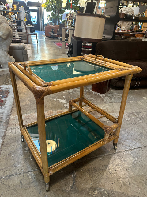 Bar Cart in Bamboo. Italy 1970