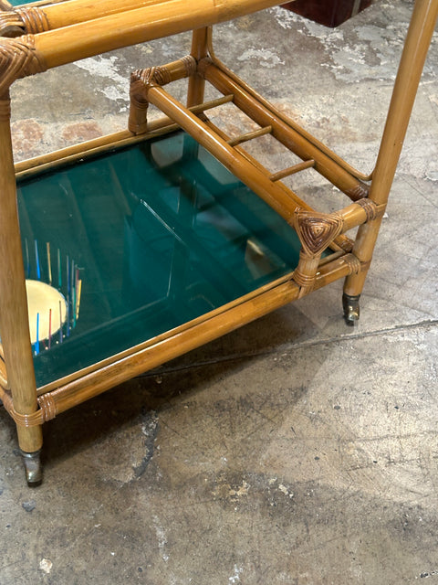 Bar Cart in Bamboo. Italy 1970