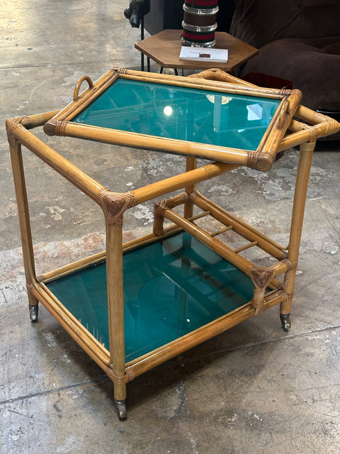 Bar Cart in Bamboo. Italy 1970