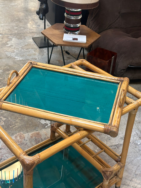 Bar Cart in Bamboo. Italy 1970