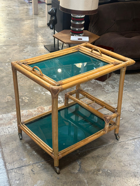 Bar Cart in Bamboo. Italy 1970