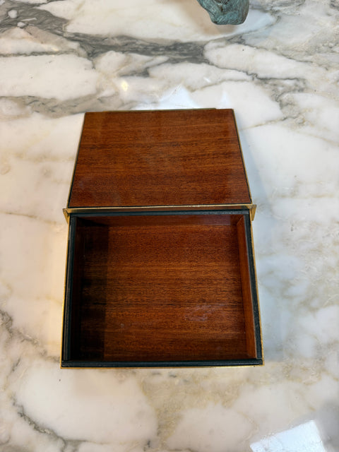 Vintage Gucci Brass and Enamel Decorative Box with Interlocking GG