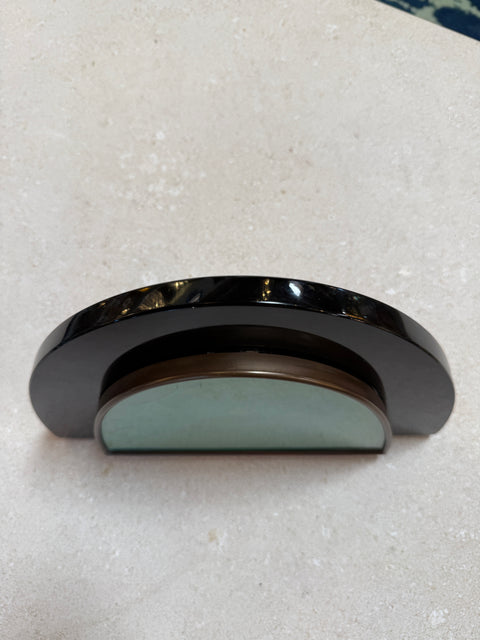 Italian Art Deco Style Black Lacquer and Glass Picture Frame, 1970s