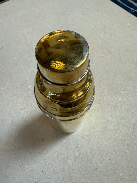 Italian Brass Cocktail Shaker, Mid-Century Modern Barware