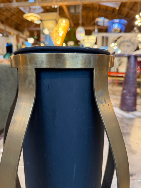 Italian Solid Bronze and Metal Umbrella Stand, 1970s