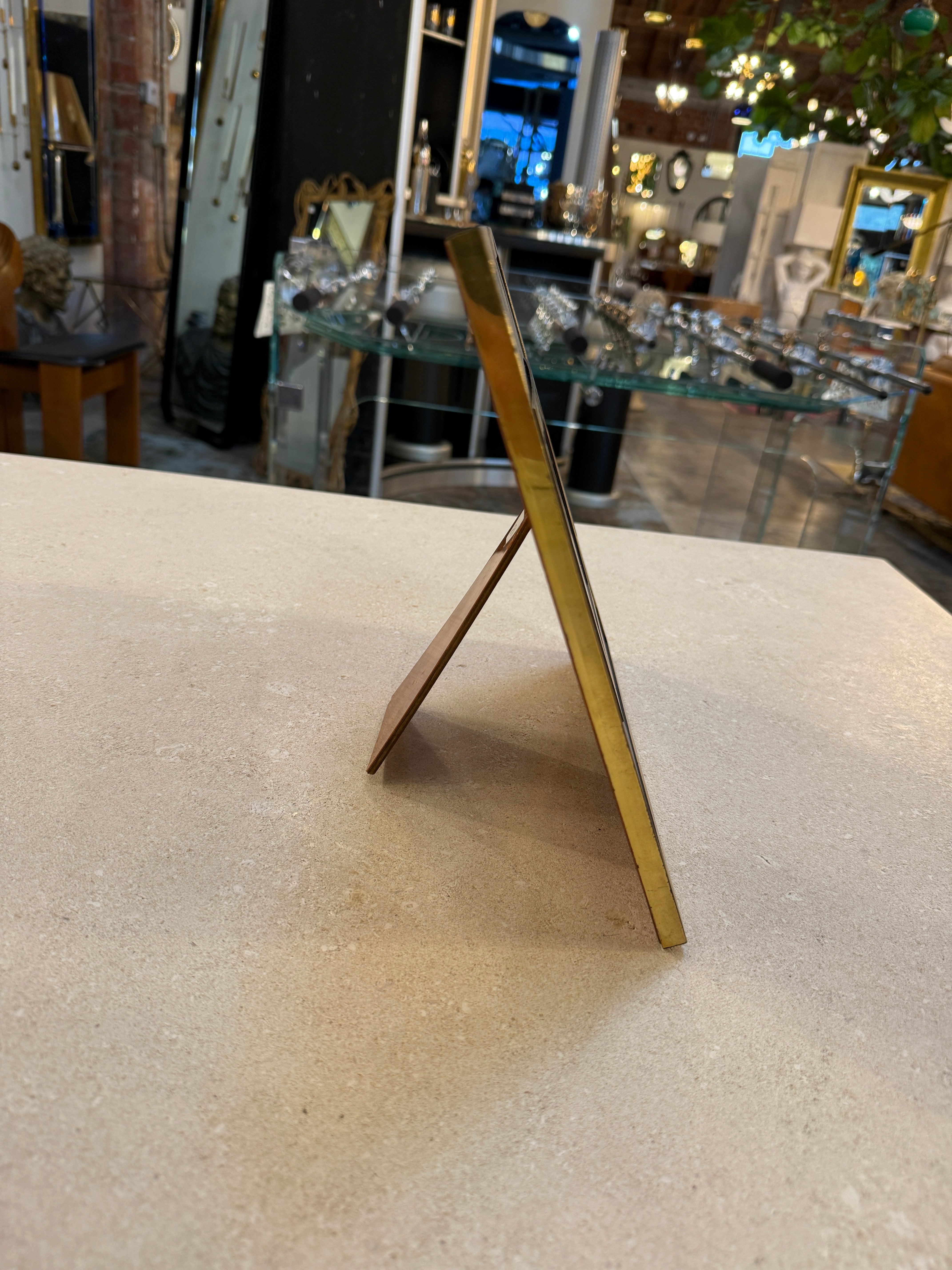 Brass and Lapis-Style Stone Picture Frame, 1970s