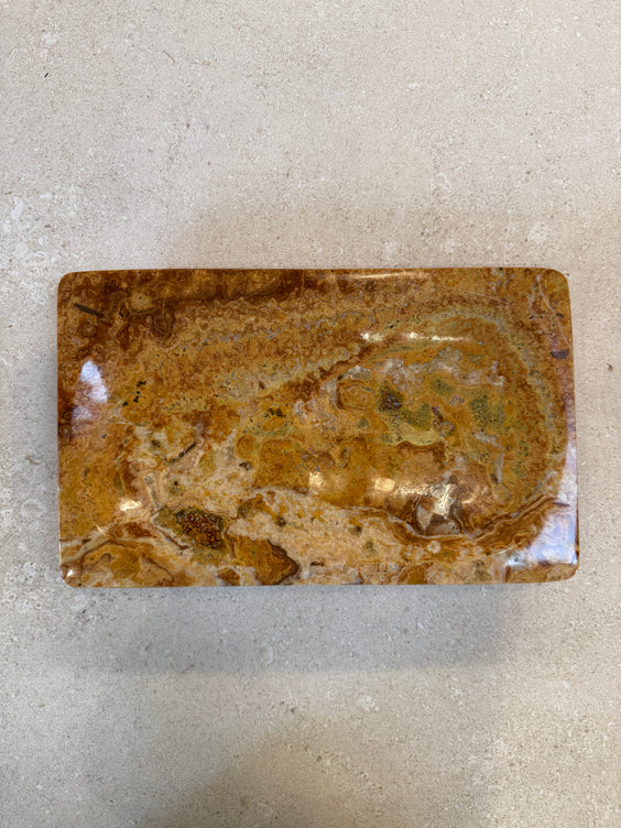 Italian Mid-Century Polished Marble Tray, 1970s