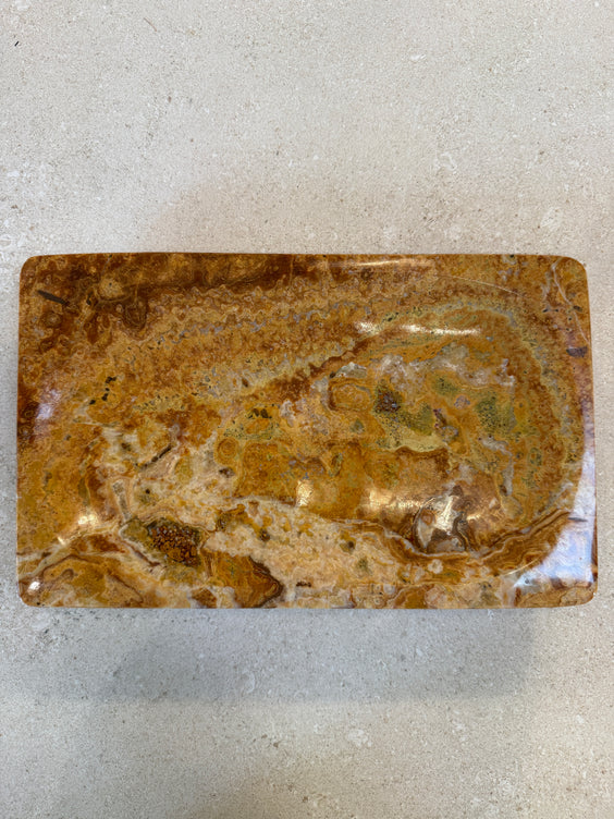 Italian Mid-Century Polished Marble Tray, 1970s