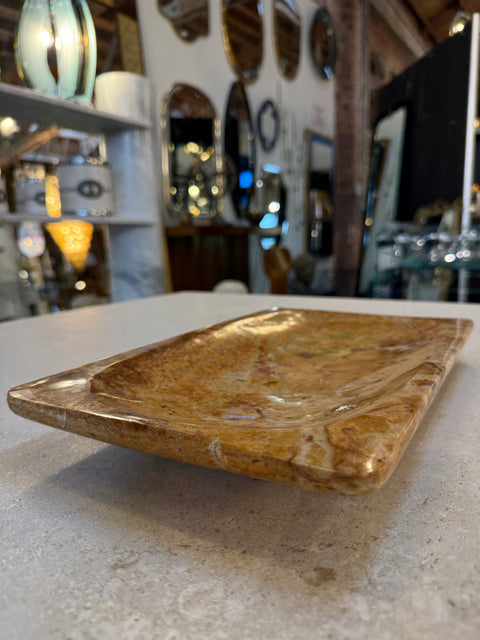 Italian Mid-Century Polished Marble Tray, 1970s