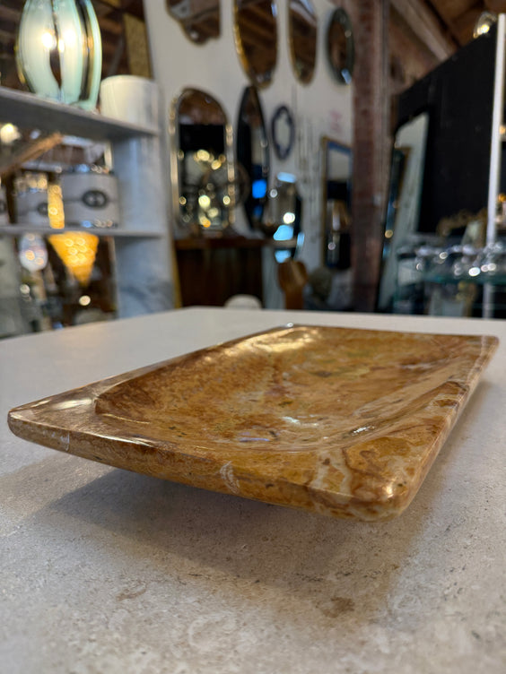 Italian Mid-Century Polished Marble Tray, 1970s